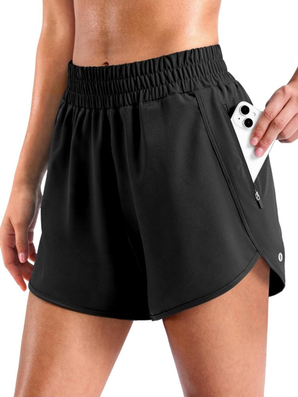 Women's Athletic Running Shorts with Zipper Pocket - 3"/4"/5" Gym Shorts